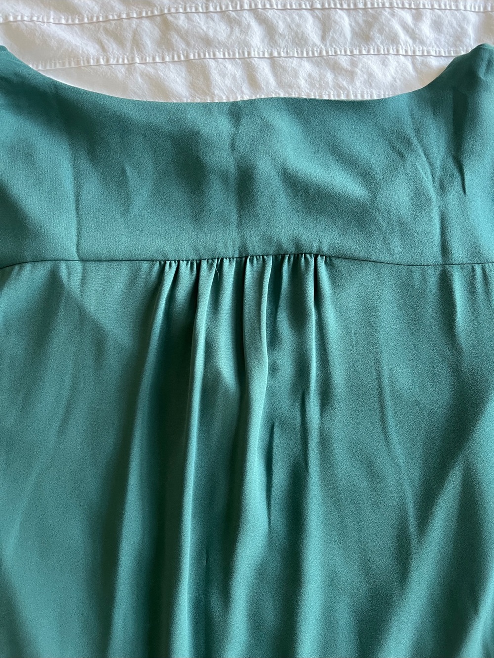 LOFT Teal Knot-Front V-Neck Blouse - Picture 6 of 6